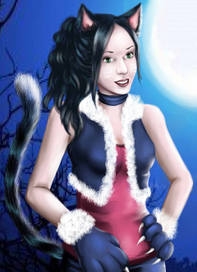 Девушка кот