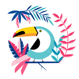 Детская векторная иллюстрация тукана