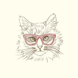 Серия кошачих портретов - кот в очках