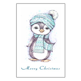 Новогодние открытки. Веселый пингвиненок