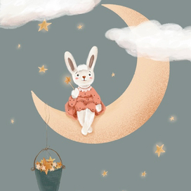 зайчик на луне