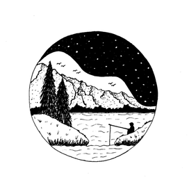 Рыбак в горах