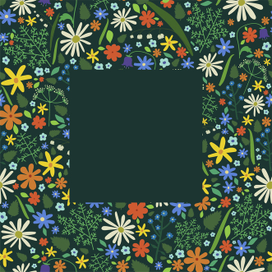 Рамочка с узором из полевых цветов.