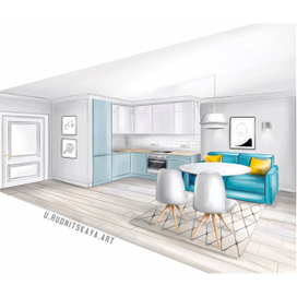 Построение комнаты в две точки схода