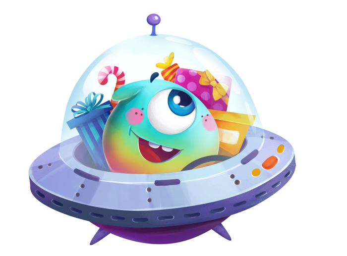 Няшка/Терелка (иллюстрация к игре "Гонка Няшек")