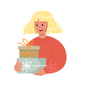 Девушка с подарками