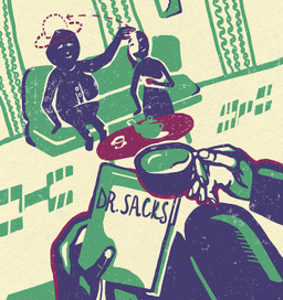 Иллюстрация по книге "Человек, который принял жену за шляпу"