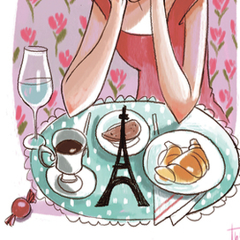 кати в париже и круассан