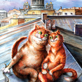 Открытка для Медн.вс. "Моя рыжая питерская любовь"