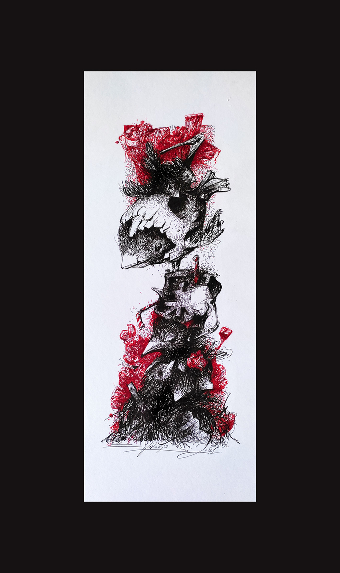 Tотемные птицы в красном настроении...