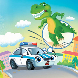 маленькая полицейская машинка, которая старается быть смелой. для издательства Клевер. серия Баю -бай