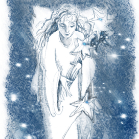 ангел собирает звёзды