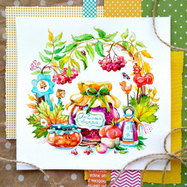 Осенняя  композиция с вареньем