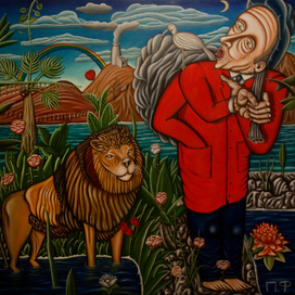 Самсон встречает льва.