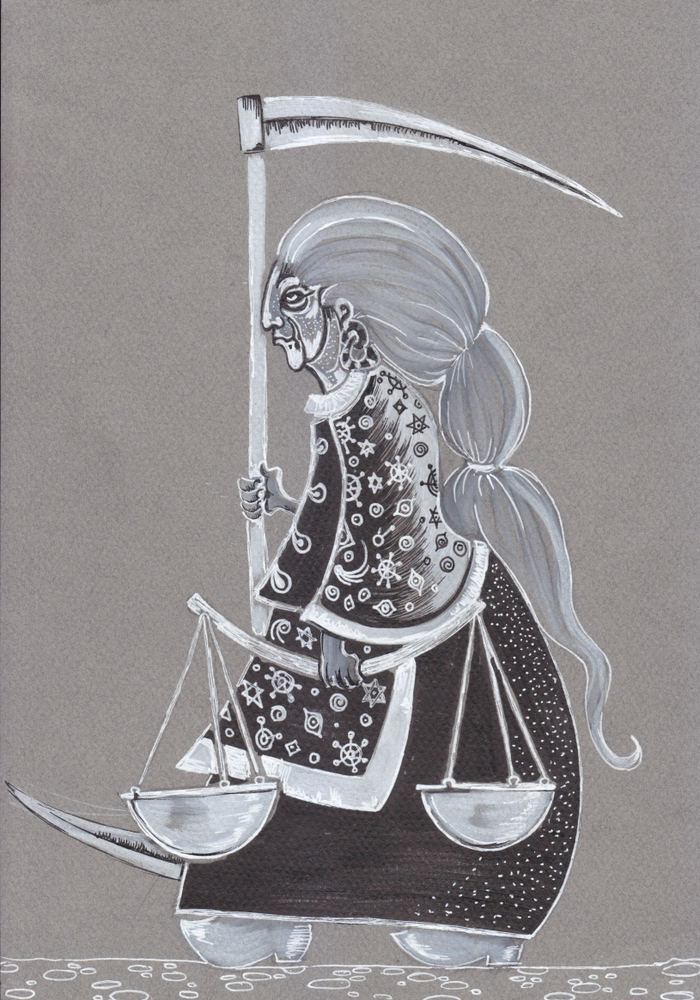 Милая старушка с косой