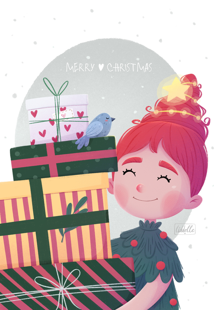 Новогодняя открытка «Merry Christmas»