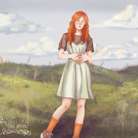 девушка в поле