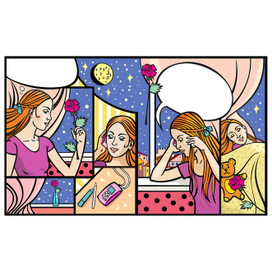 комикс с девушкой