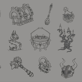 Концепт предметов под фентези сеттинг