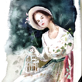 портрет акварелью