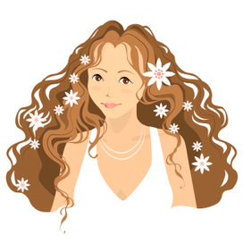 Девушка с цветами в волосах