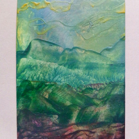 Зелёная долина (энкаустика)