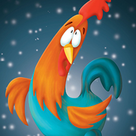 открытка новый год петух