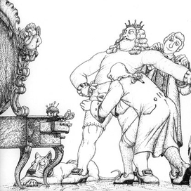 Графика, тушь, перо, бумага.