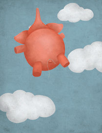 Captain Obvious сообщает: красный слоник в синем небе.