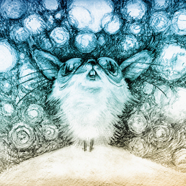 The sketch to the cartoon "What is happiness?"