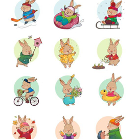 Зайцы. Календарь.