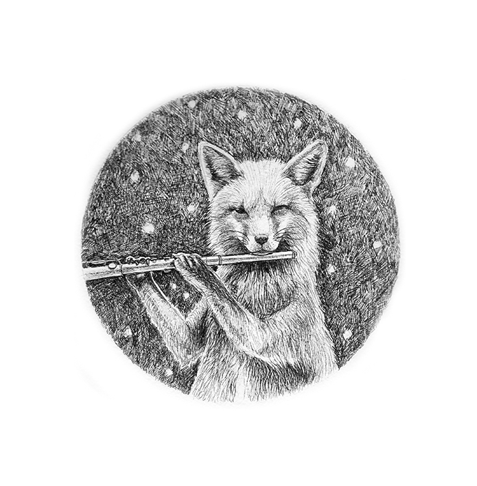 Музыка в зимнем лесу