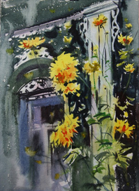 Возле дома. 420х297 мм.