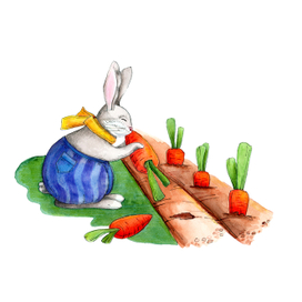 зайка с морковкой