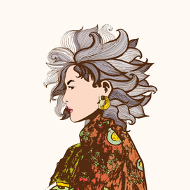 Ветер в волосах Fashion illustration