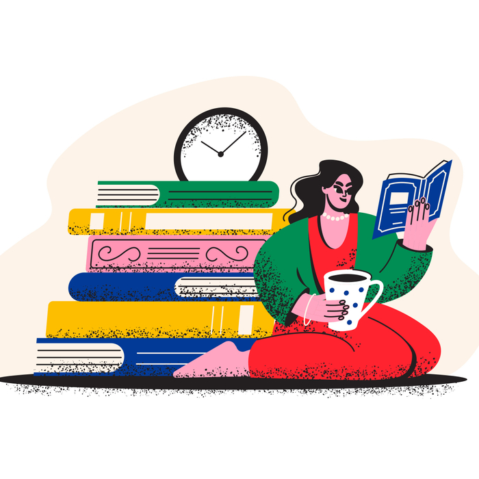 Девушка читает