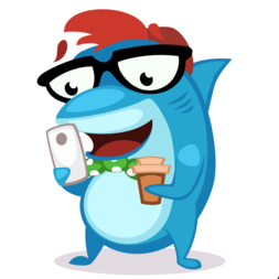 Shark hipster character