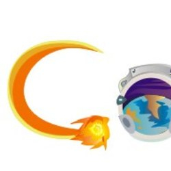 Лого Гугла в космосе