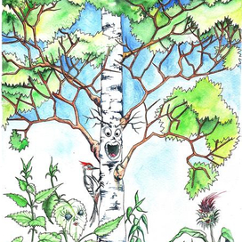 Крапива, репей и береза