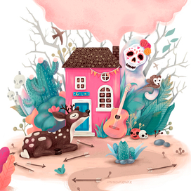 Домик среди кактусов