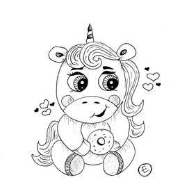 Персонаж милый единорог