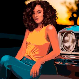 Девушка в векторе