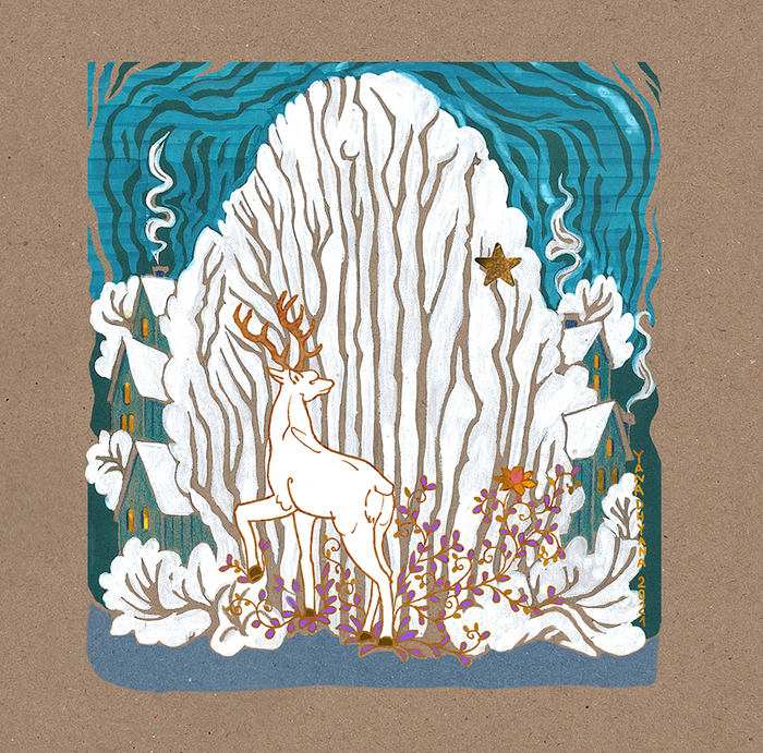 Олень и зима