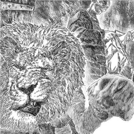 ВЕРХОВНЫЙ ЖРЕЦ АЙРИГАЛЯ, ИЛЛ.№06 - Лев, колдун и заплечный мешок.