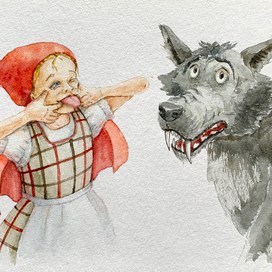 Красная шапочка и Серый волк на новый лад