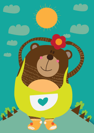 медвежонок с цветком