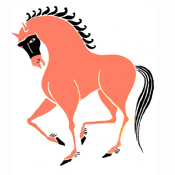 Иллюстрация к книге Алексея Дурново "Рыжий Рыцарь".Персонажи.Конь Игуа.издательство Albus Corvus