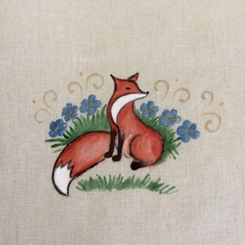 лиса в цветах