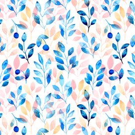 Бесшовный паттерн «Черничный лес»