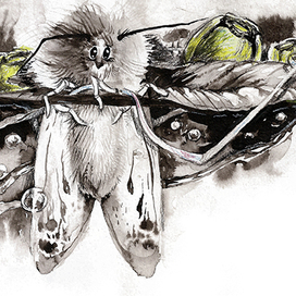 Иллюстрация для сказки "Дюймовочка". Мотылёк